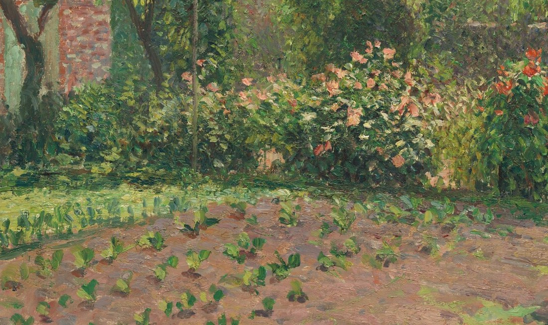 The orderly rows reveal an anarchist's paradox: Pissarro, who distrusted bourgeois order, kept a meticulously structured kitchen garden.