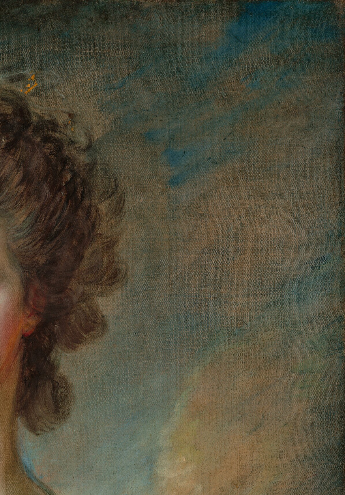 The sky behind her turns. That was Gainsborough's real love.