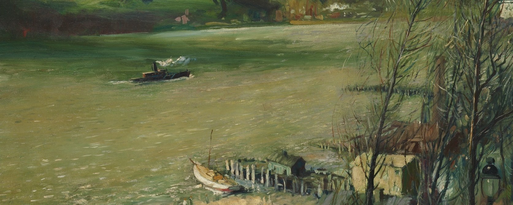 He used broad, almost abstract strokes for the river itself.