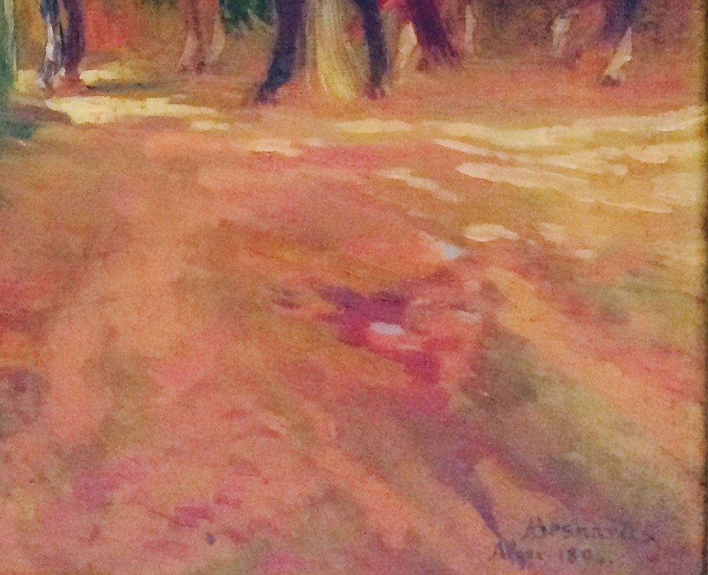 This painter shows three, bathed in warm, dappled light.