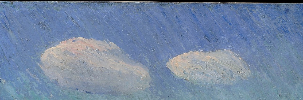 Thick impasto strokes make the clouds nearly sculptural , a showcase of Glackens' Impressionist handling of sky.