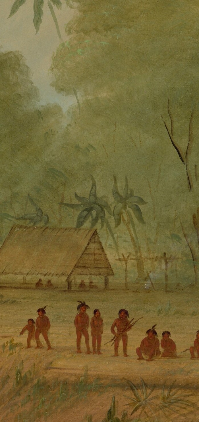Its prominent placement suggests it's a landmark or a focal point of the village.