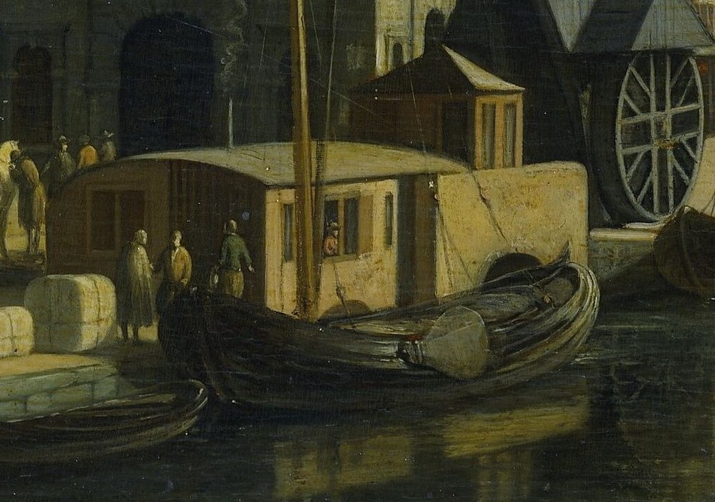 A single barge carries the day's transactions.