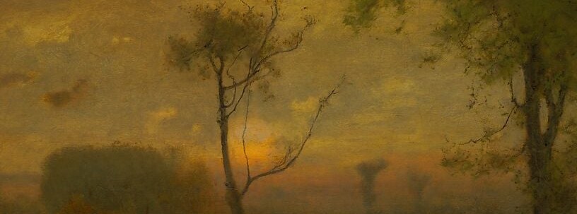 Look at the horizon. The earth and sky dissolve into a single warm glow.