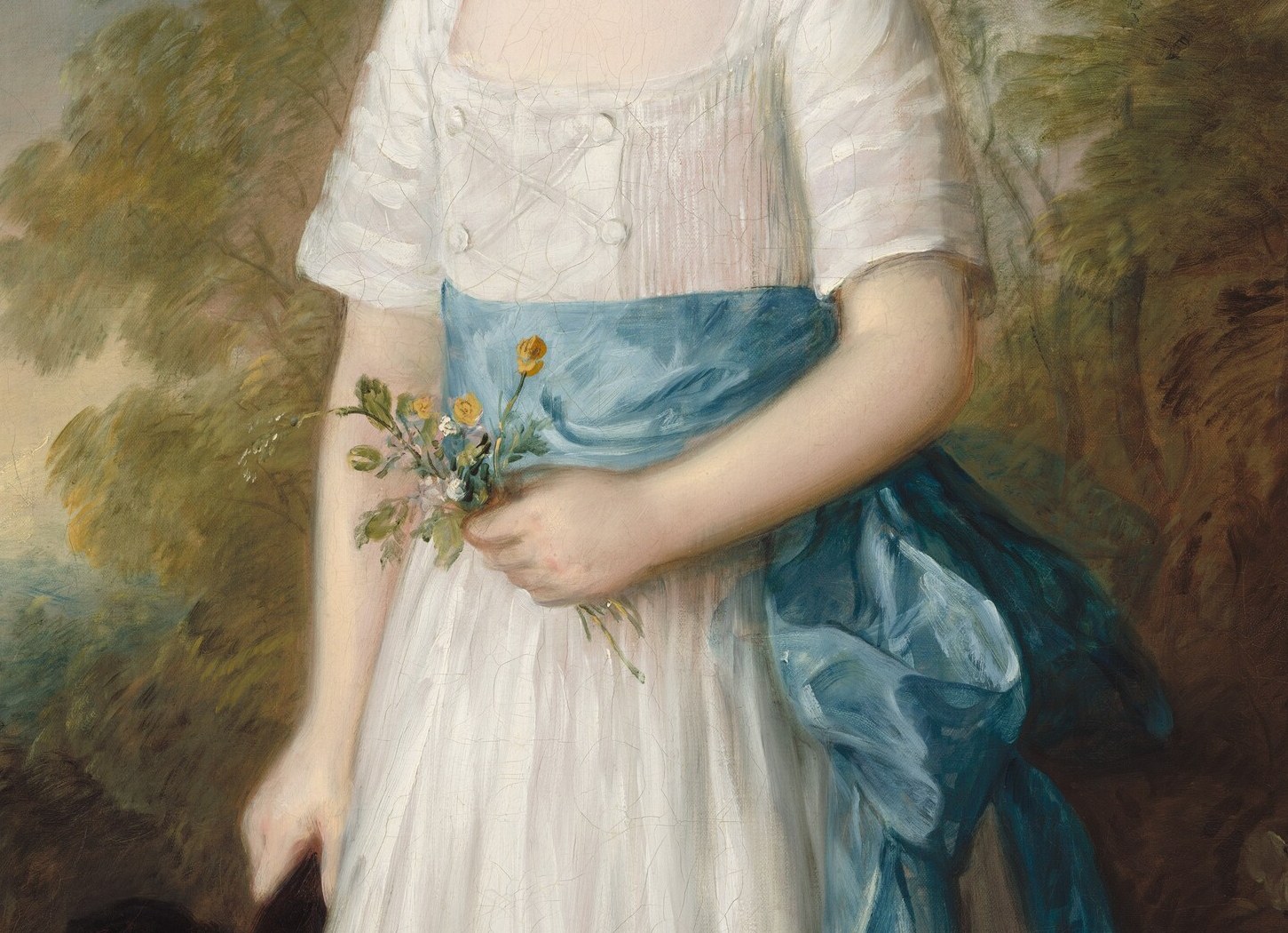 That vivid blue sash? The most expensive dye in Georgian England.