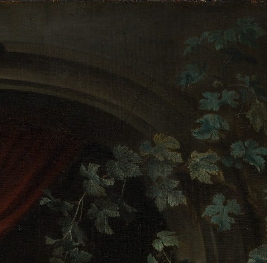 A recurring Dou motif freighted with vanitas and soul-captivity symbolism; also a technical showcase , the grid-like wirework is among the most demanding miniature passages in Dutch painting.