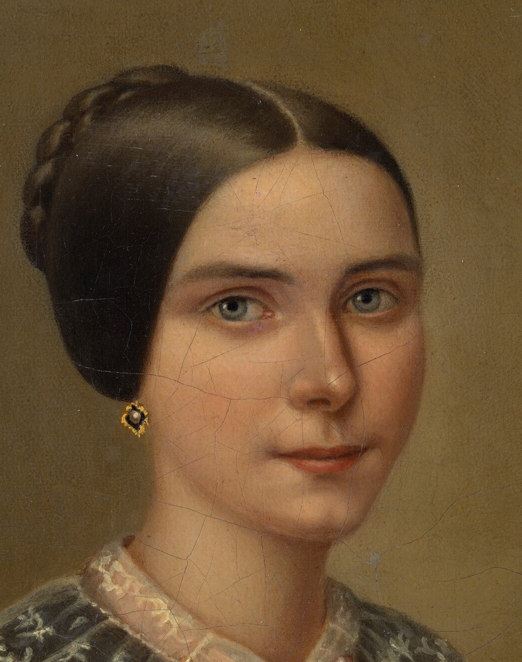 This young woman seems calm, even serene.